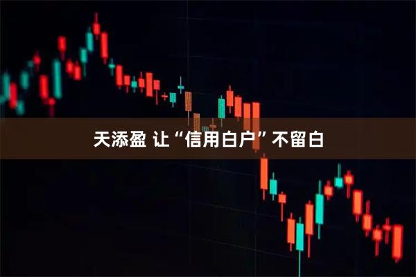 天添盈 让“信用白户”不留白